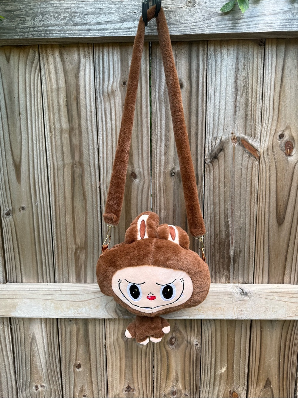 Pop Mart Labubu brown plush crossbody bag